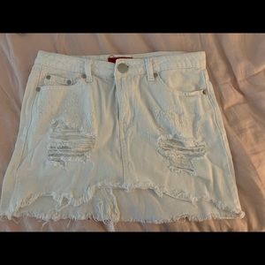 White jean skirt